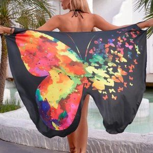 Boho Vacay Vibes Butterfly Pattern coverup wrap Kimono top
